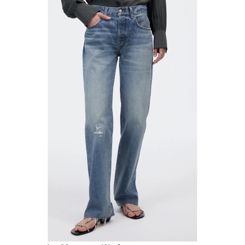 NWT Madewell The Dean Easy Straight Jean Monessen Wash NU732 Sz 27 Petite